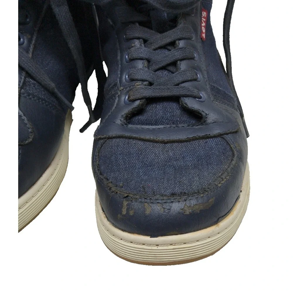 LEVIS Stanton Waxed Mens #51782109U / Blue Hi Top Shoes  518838-72U / Size US 10